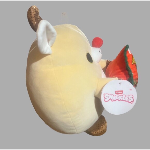 Snackles Rudi Reindeer Plush 14” Christmas Sparkly Stuffie w/ Reese’s Trees NEW - Picture 4 of 4